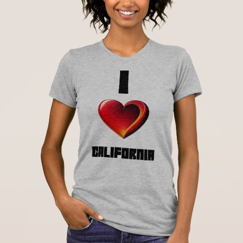 I love California city elegant womens t_shirts 