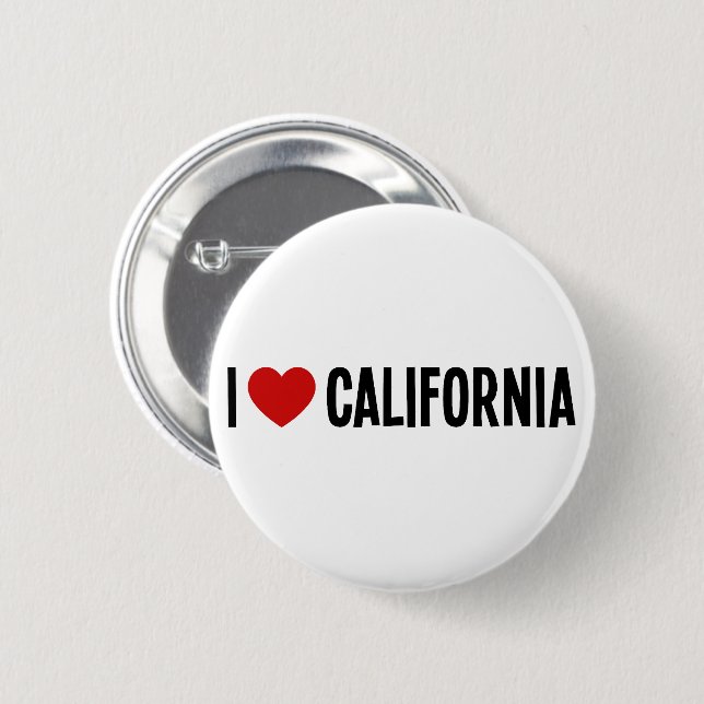 I Love California I Heart California Round Button (Front & Back)