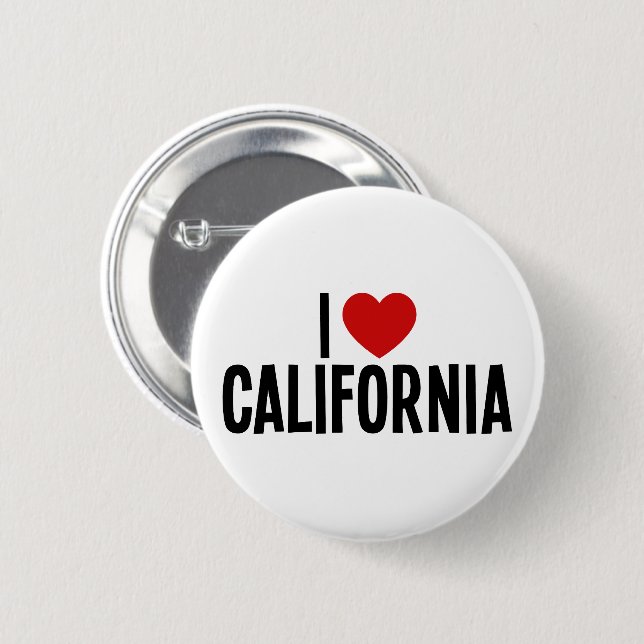 I Love California I Heart California Round Button (Front & Back)