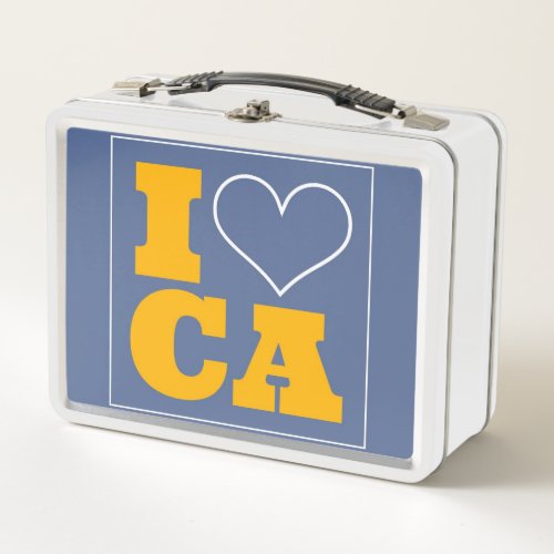 I Love California Light Blue Metal Lunch Box