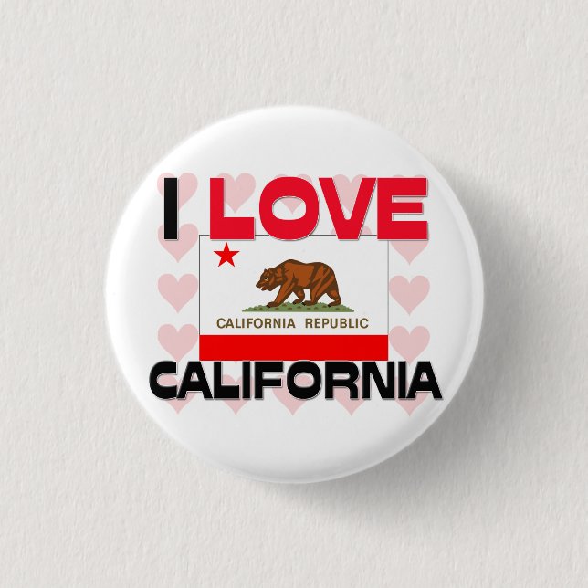 I Love California Pinback Button (Front)
