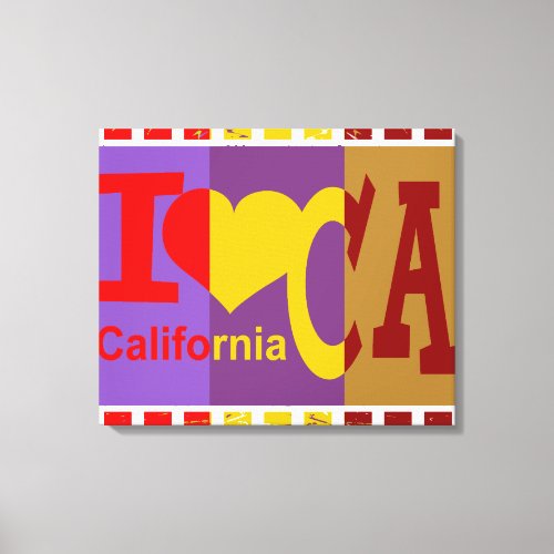 I love California _ Pop art 2 Canvas Print