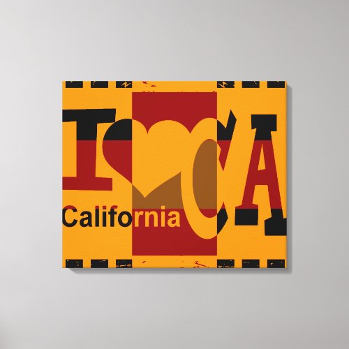 I love California _ Pop art 3 Canvas Print