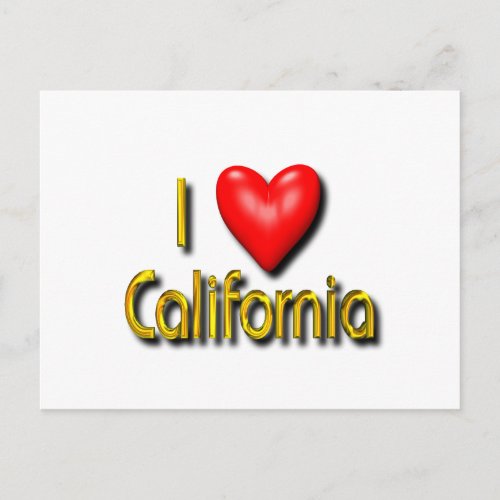 I Love California Postcard