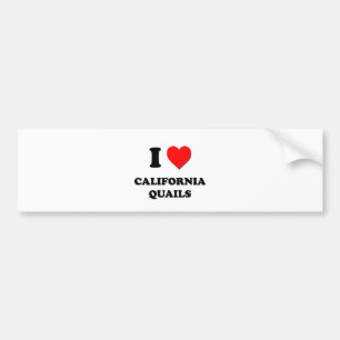 I Love California Quails Bumper Sticker