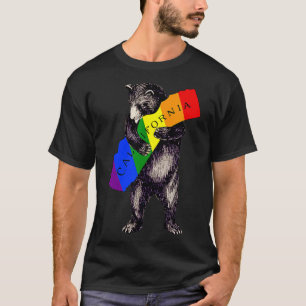 I Love California Rainbow Flag Cali Bear Hug CA St T-Shirt