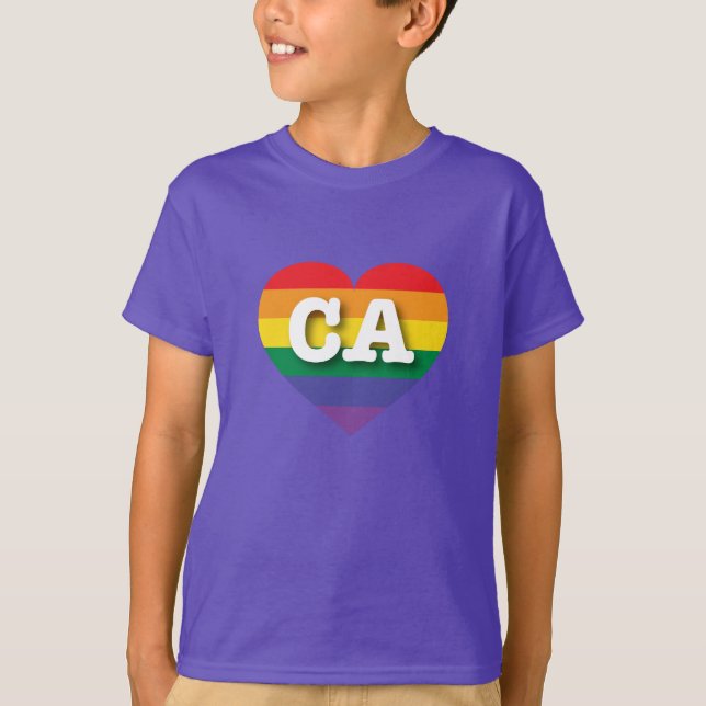 I Love California Rainbow Heart T-Shirt (Front)