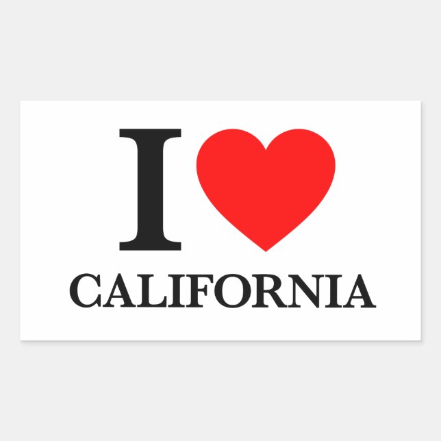I Love California Rectangular Sticker (Front)