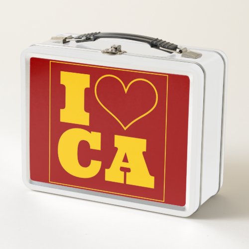 I Love California Red Metal Lunch Box