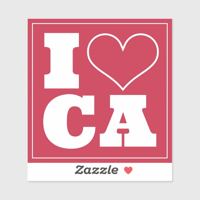 I Love California (Red) Sticker (Sheet)