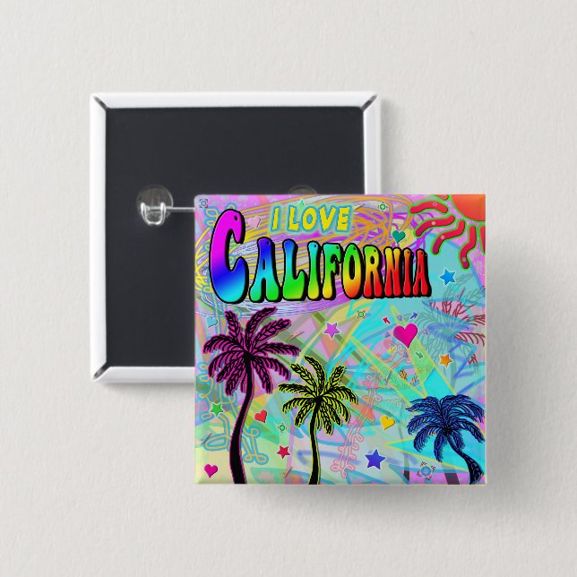 I LOVE California Vivid Romance Button (Front & Back)