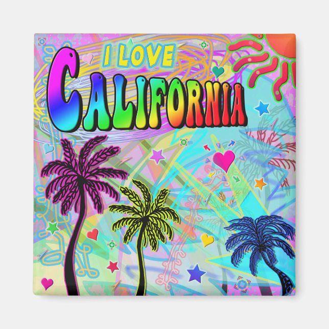 I LOVE California Vivid Romance Magnet (Front)