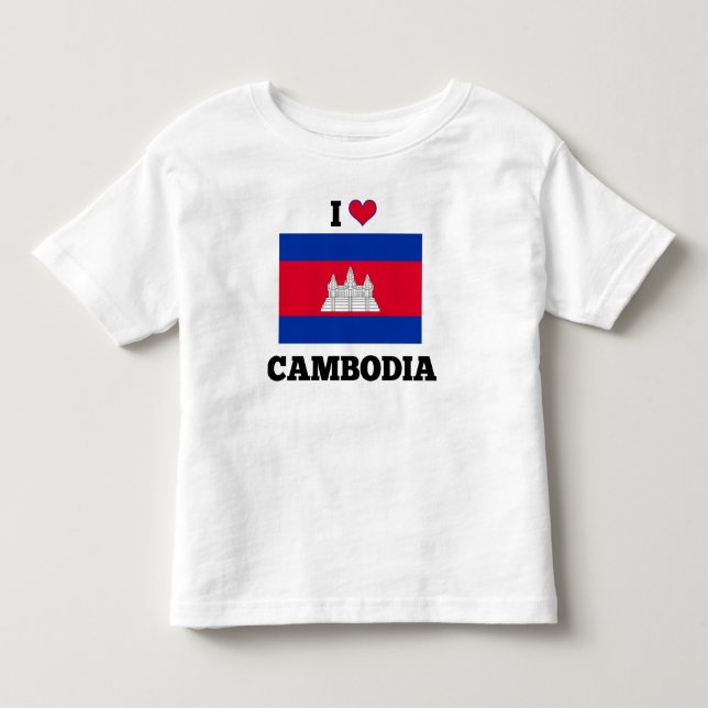 I Love Cambodia, Cambodian Flag Toddler T-shirt (Front)