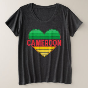 I Love Cameroon, Cameroonian Heart Plus Size T-Shirt