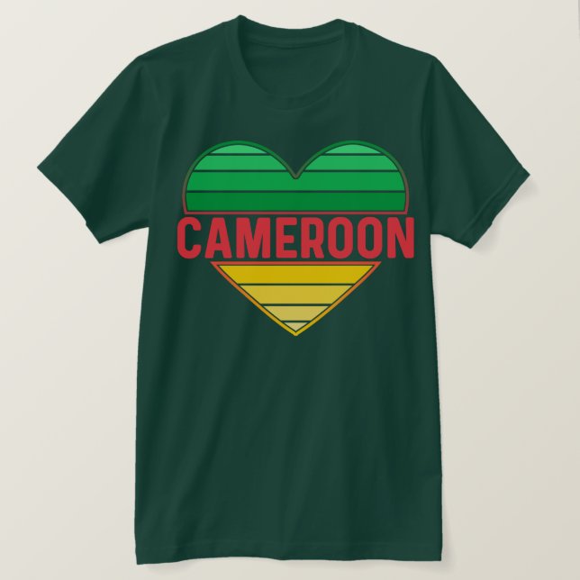 I Love Cameroon, Cameroonian Heart T-Shirt (Design Front)