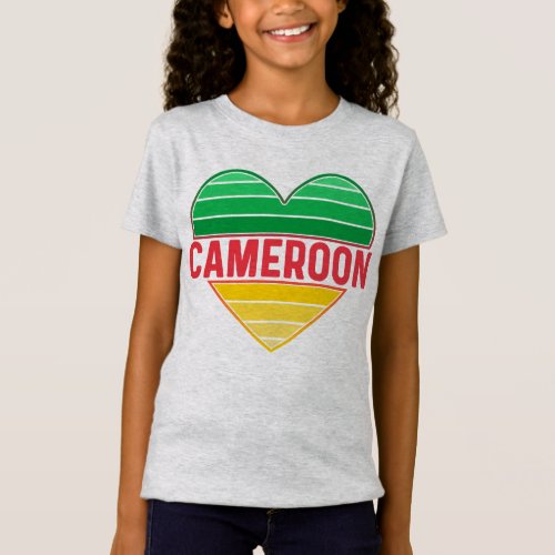 I Love Cameroon Cameroonian Heart T_Shirt