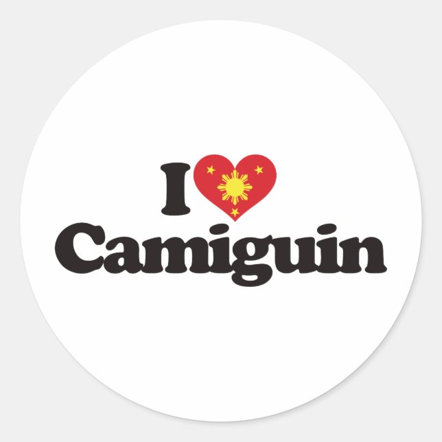 I Love Camiguin Classic Round Sticker (Front)