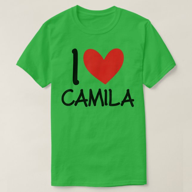 I Love Camila Name Personalized Girl Woman Bff Fri T-Shirt (Design Front)