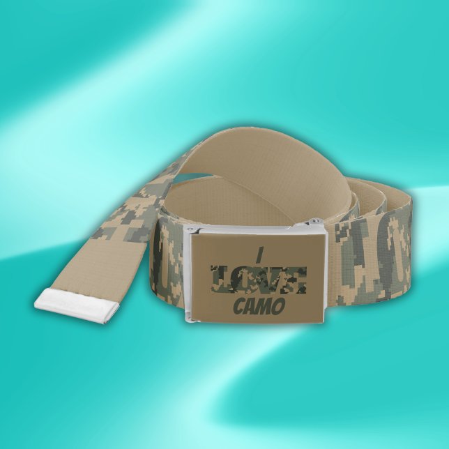 I Love Camouflage Green Brown | Belt (Creator Uploaded)
