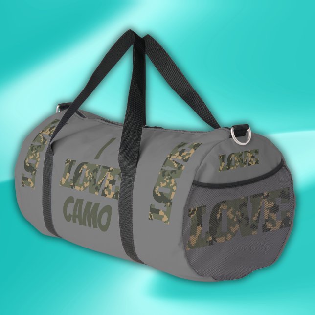 I Love Camouflage Green Brown | Duffle Bag (Creator Uploaded)