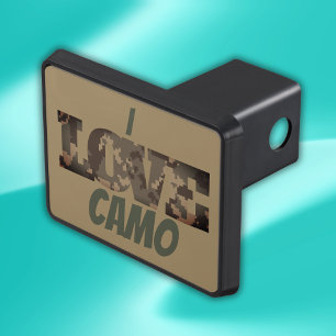 I Love Camouflage Green Brown   Hitch Cover