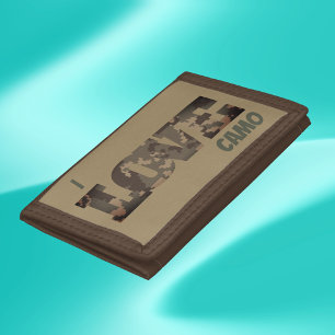 I Love Camouflage Green Brown   Trifold Wallet
