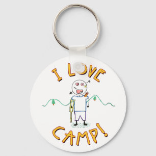 I Love Camp - Funny Kids Summer Camp Drawing Keychain