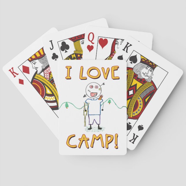 I Love Camp - Funny Kids Summer Camp Drawing Poker Cards (Back)