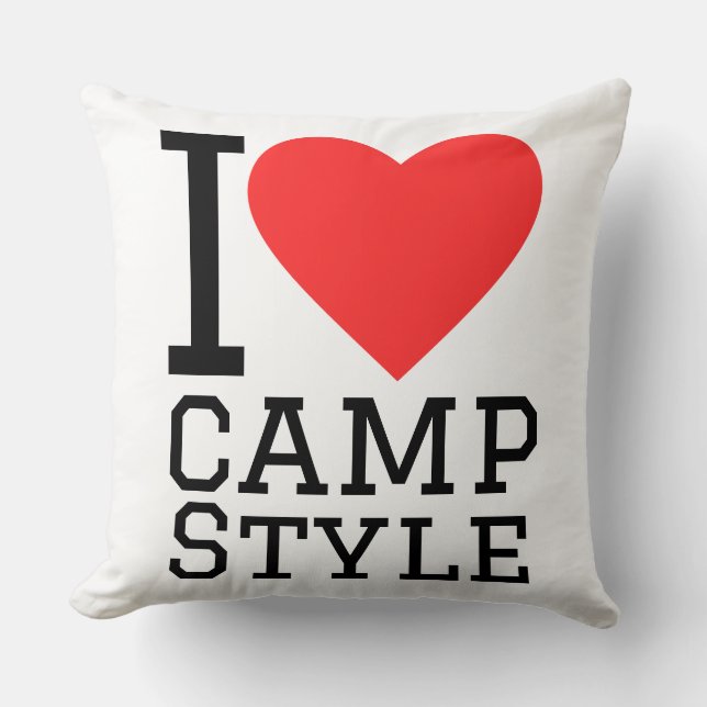I love camp style  throw pillow (Front)