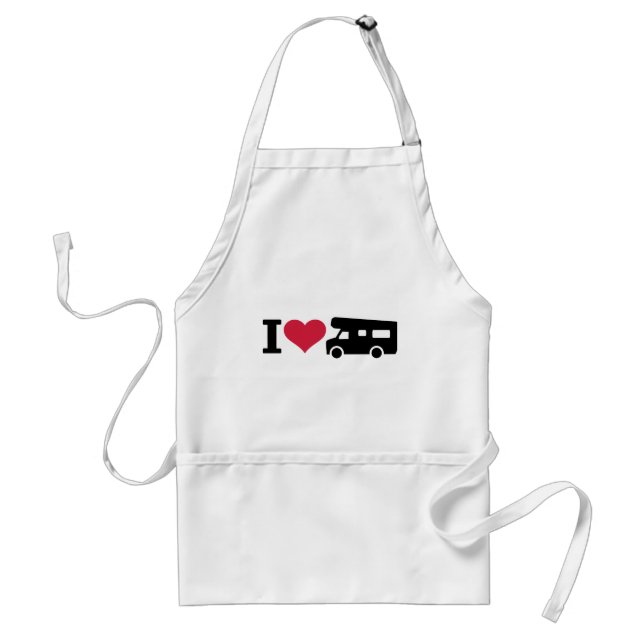 I love camping - camper adult apron (Front)