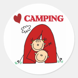 I Love Camping Classic Round Sticker