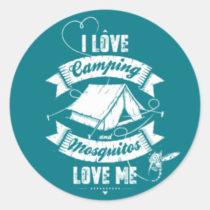I love camping classic round sticker
