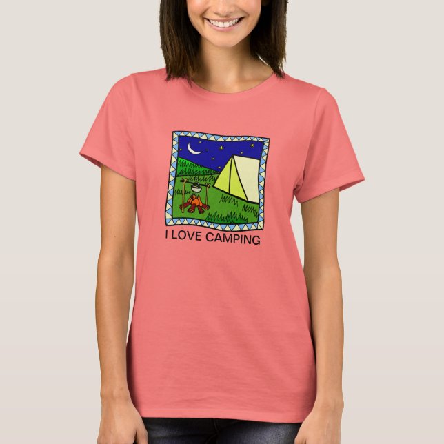 I LOVE CAMPING  DESIGN  T-SHIRT (Front)