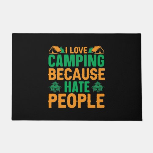 I love camping doormat