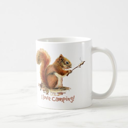 I love CAMPING Fun Squirrel Cute Animal Quote Coffee Mug