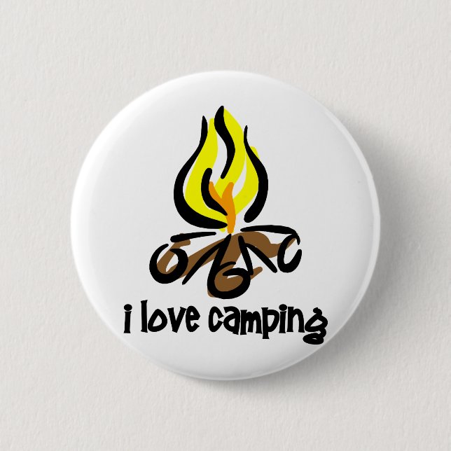 i love camping pinback button (Front)