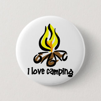 i love camping pinback button