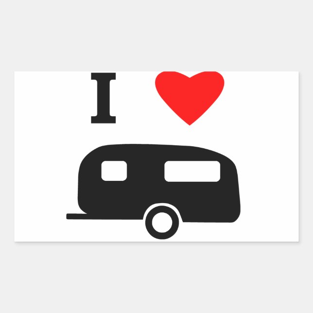 I Love Camping Rectangular Sticker (Front)
