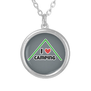 I love Camping Silver Plated Necklace
