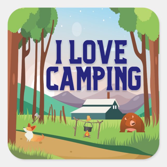 I Love Camping Stickers (Front)