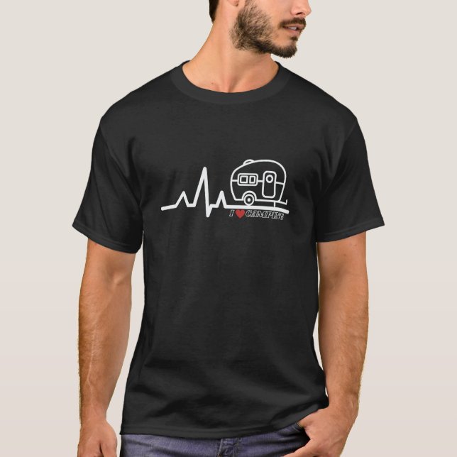 I love Camping tent area caravan motif for holiday T-Shirt (Front)