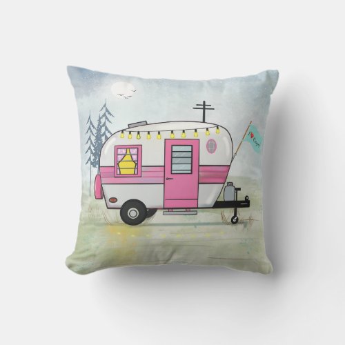 I Love Camping Throw Pillow