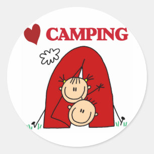 I Love Camping Tshirts and Gifts Classic Round Sticker