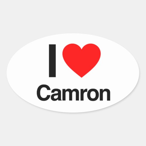 i love camron oval sticker