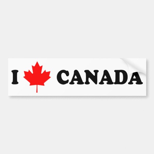 I Love Canada Bumper Sticker | Zazzle