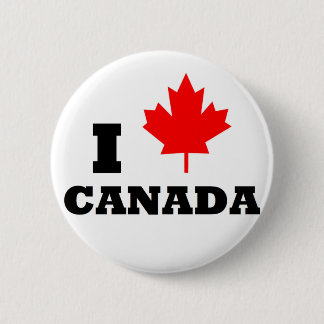 I Love Canada Button