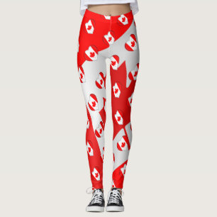 I Love Canada Canadian Flag Colors Funny Leggings