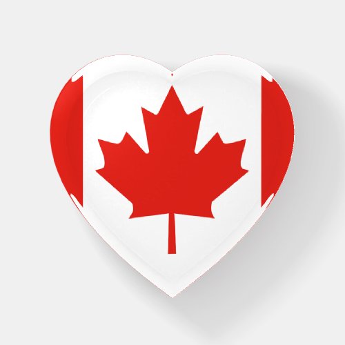 I Love Canada Canadian Flag Heart Shaped Paperweight