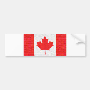 I love Canada! Canadian Flag Stitch Look Design Bumper Sticker