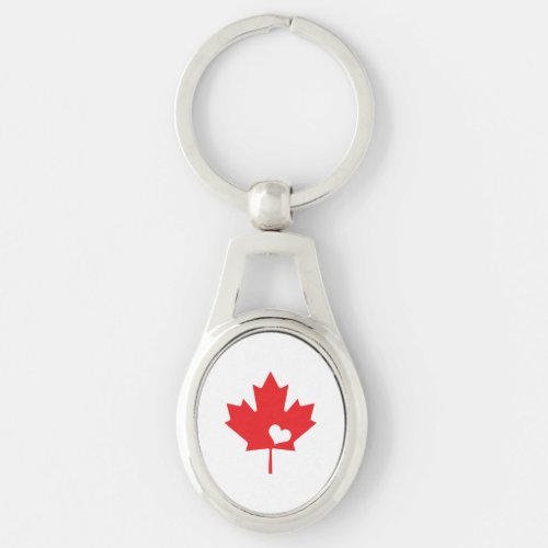 I Love Canada _ Canadian Pride Maple Leaf Heart Keychain